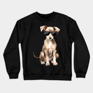 Greyhound Puppy Wearing Sunglasses Crewneck Sweatshirt